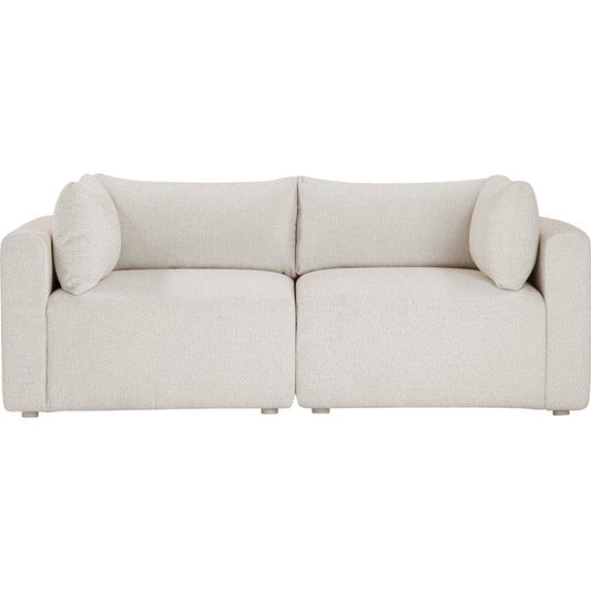 Hangover Outdoor Modular Loveseat by TOV Furniture in cream. Made from aluminum, fabric in a unique style.