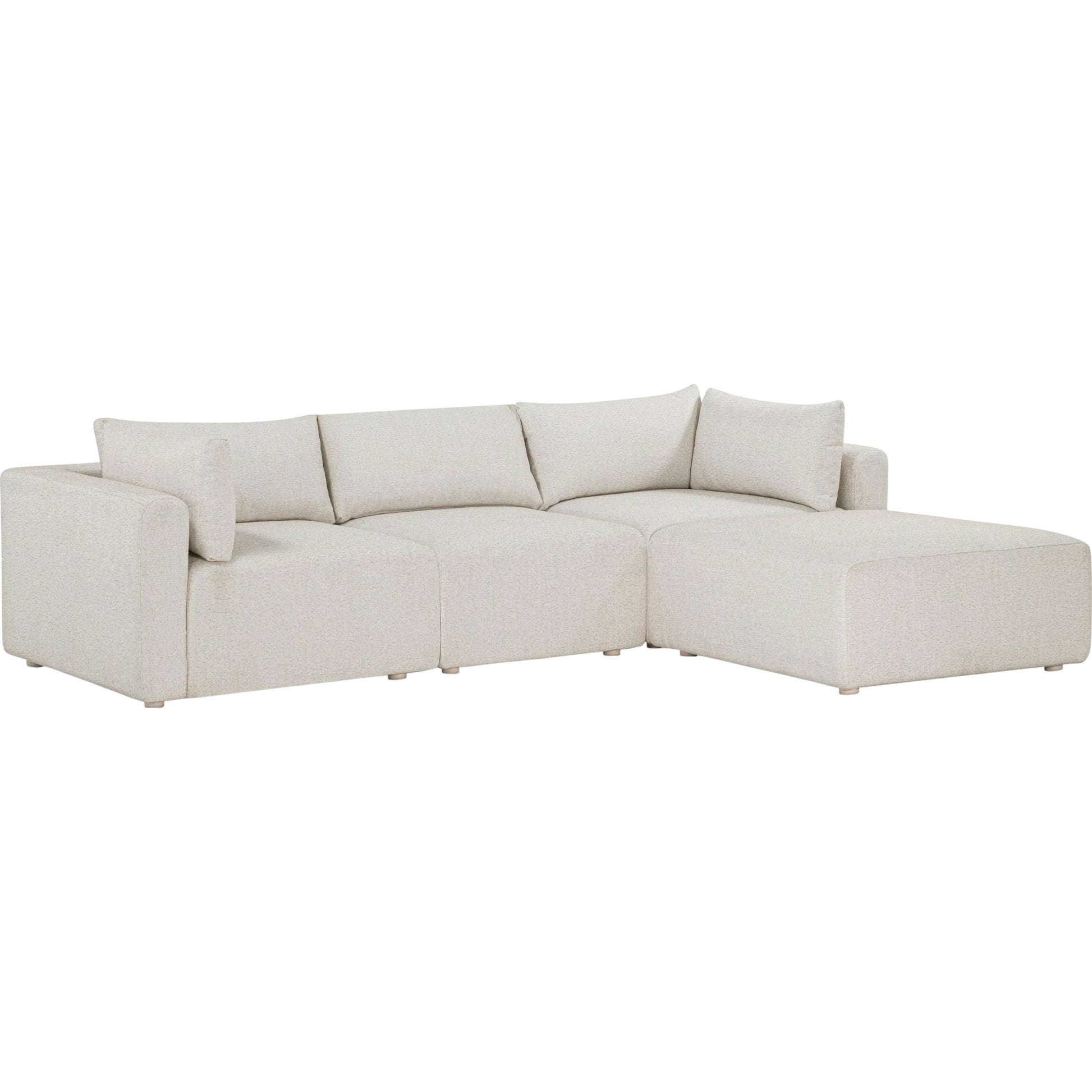 Hangover Outdoor Modular Sectional by TOV Furniture in cream. Made from aluminum, fabric in a transitional style.