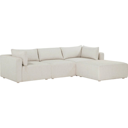 Hangover Outdoor Modular Sectional by TOV Furniture in cream. Made from aluminum, fabric in a transitional style.