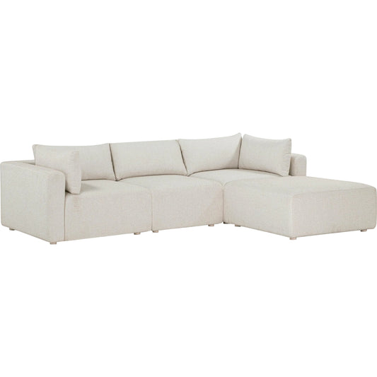 Hangover Outdoor Modular Sectional by TOV Furniture in cream. Made from aluminum, fabric in a unique style.