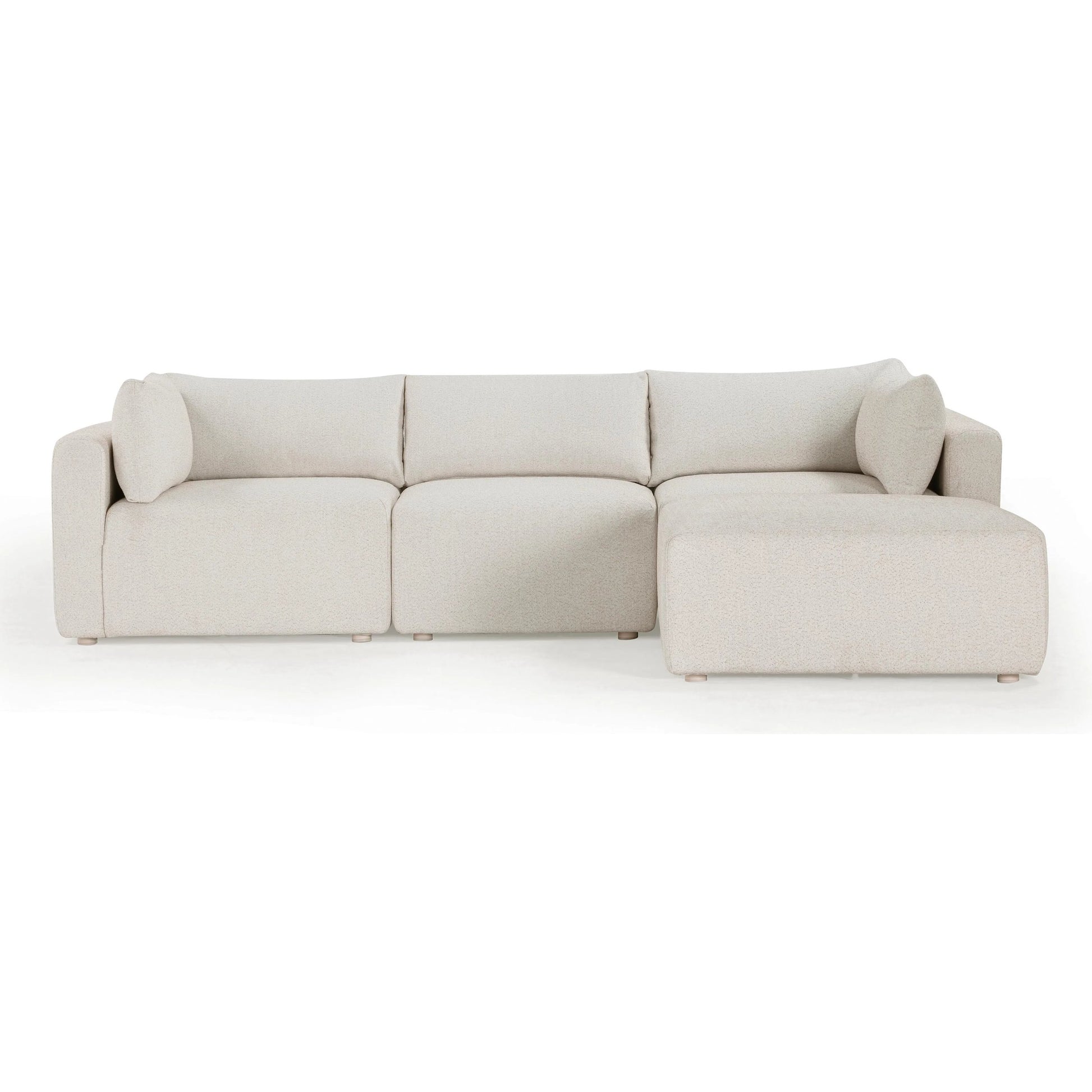 Hangover Outdoor Modular Sectional by TOV Furniture in cream. Made from aluminum, fabric in a transitional style.