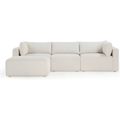 Hangover Outdoor Modular Sectional by TOV Furniture in cream. Made from aluminum, fabric in a transitional style.