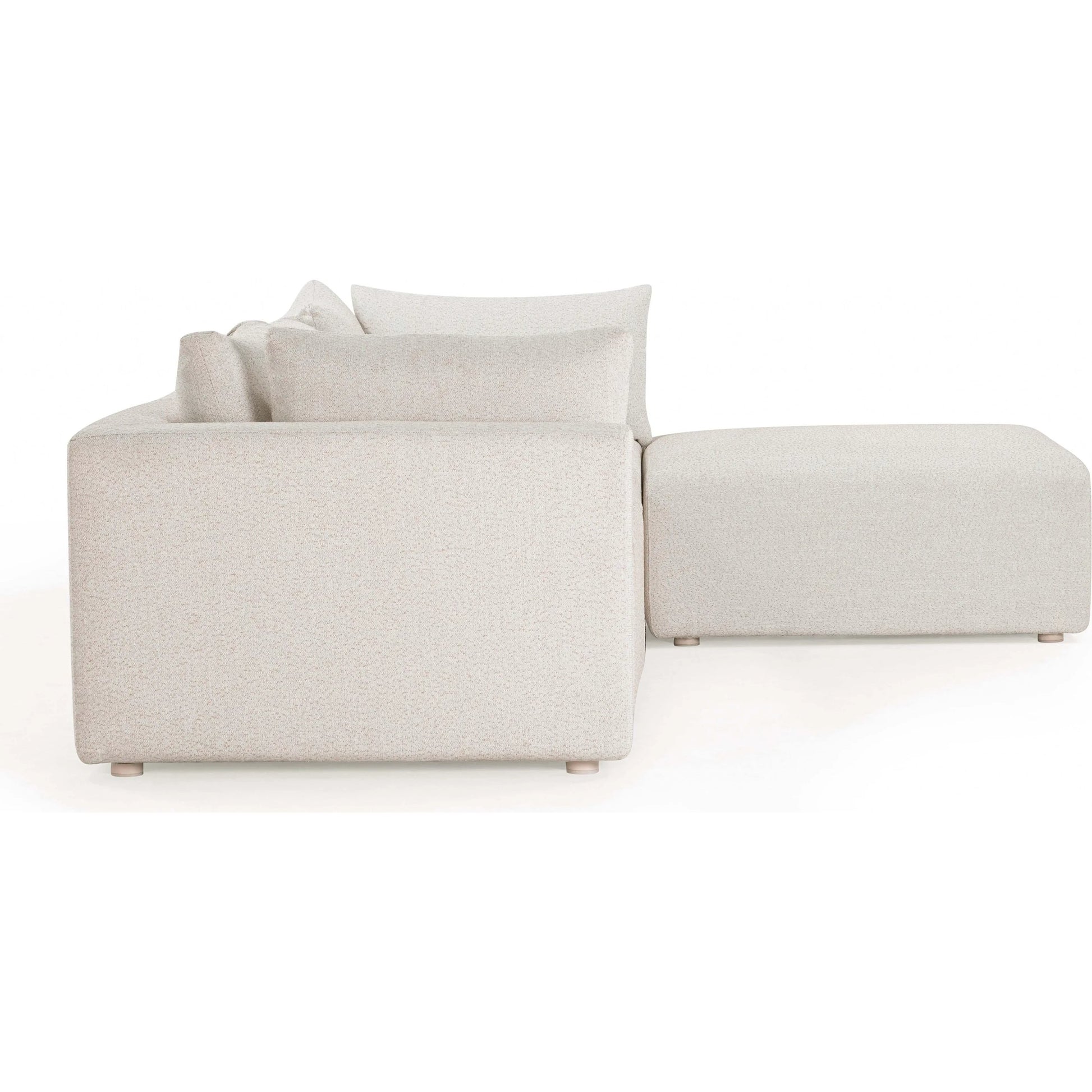 Hangover Outdoor Modular Sectional by TOV Furniture in cream. Made from aluminum, fabric in a transitional style.