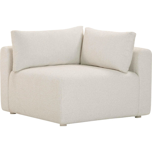 Hangover Modular Outdoor Corner Chair by TOV Furniture in cream. Made from aluminum, fabric in a unique style.