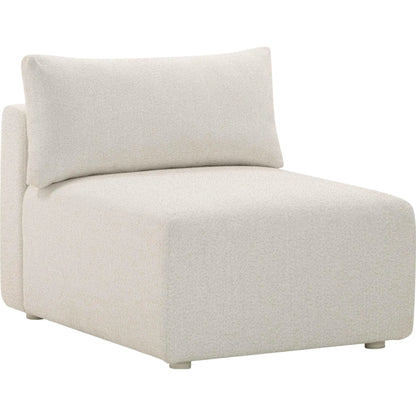 Hangover Modular Outdoor Armless Chair by TOV Furniture in cream. Made from aluminum, fabric in a transitional style.