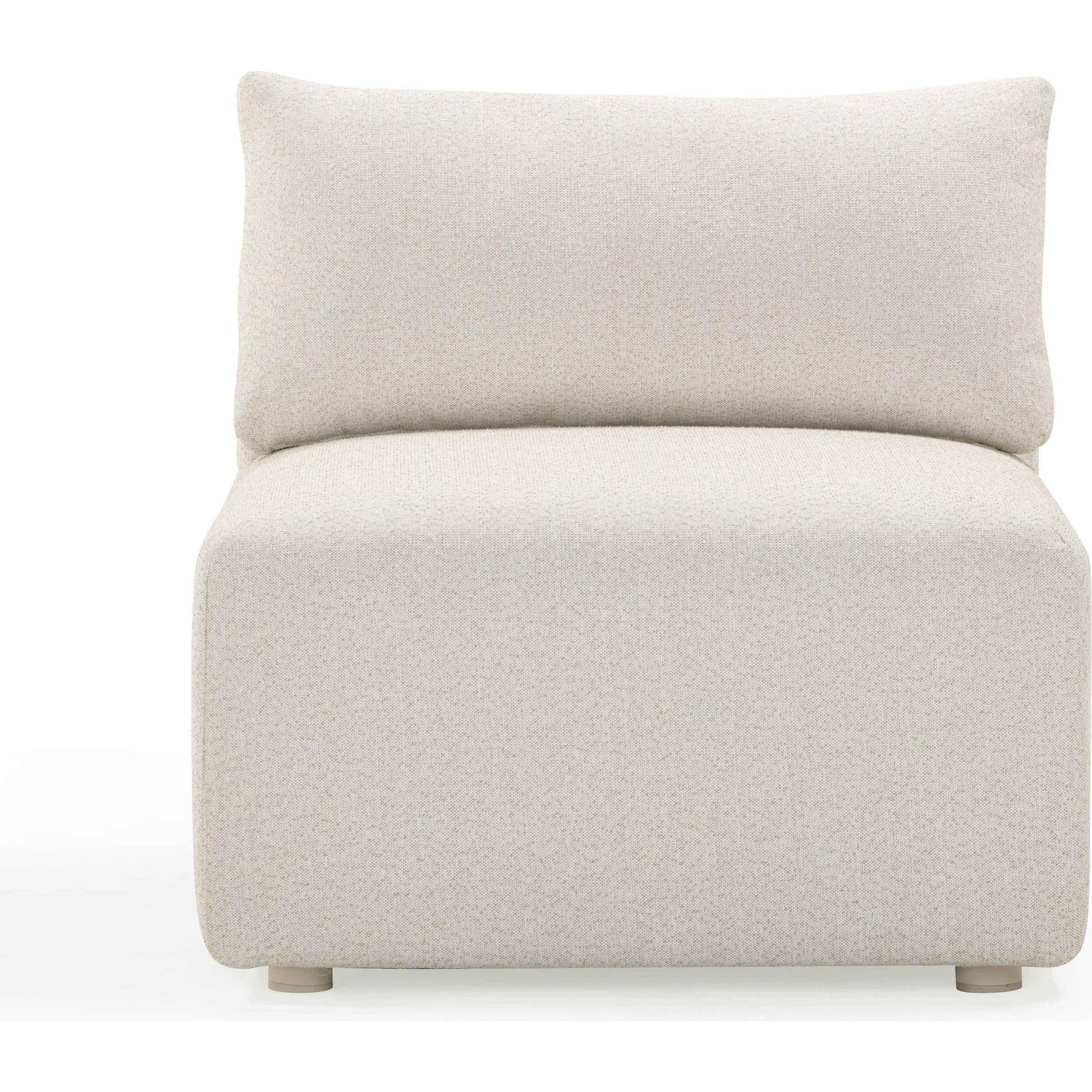 Hangover Modular Outdoor Armless Chair by TOV Furniture in cream. Made from aluminum, fabric in a transitional style.