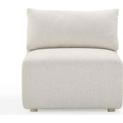 Hangover Modular Outdoor Armless Chair by TOV Furniture in cream. Made from aluminum, fabric in a transitional style.