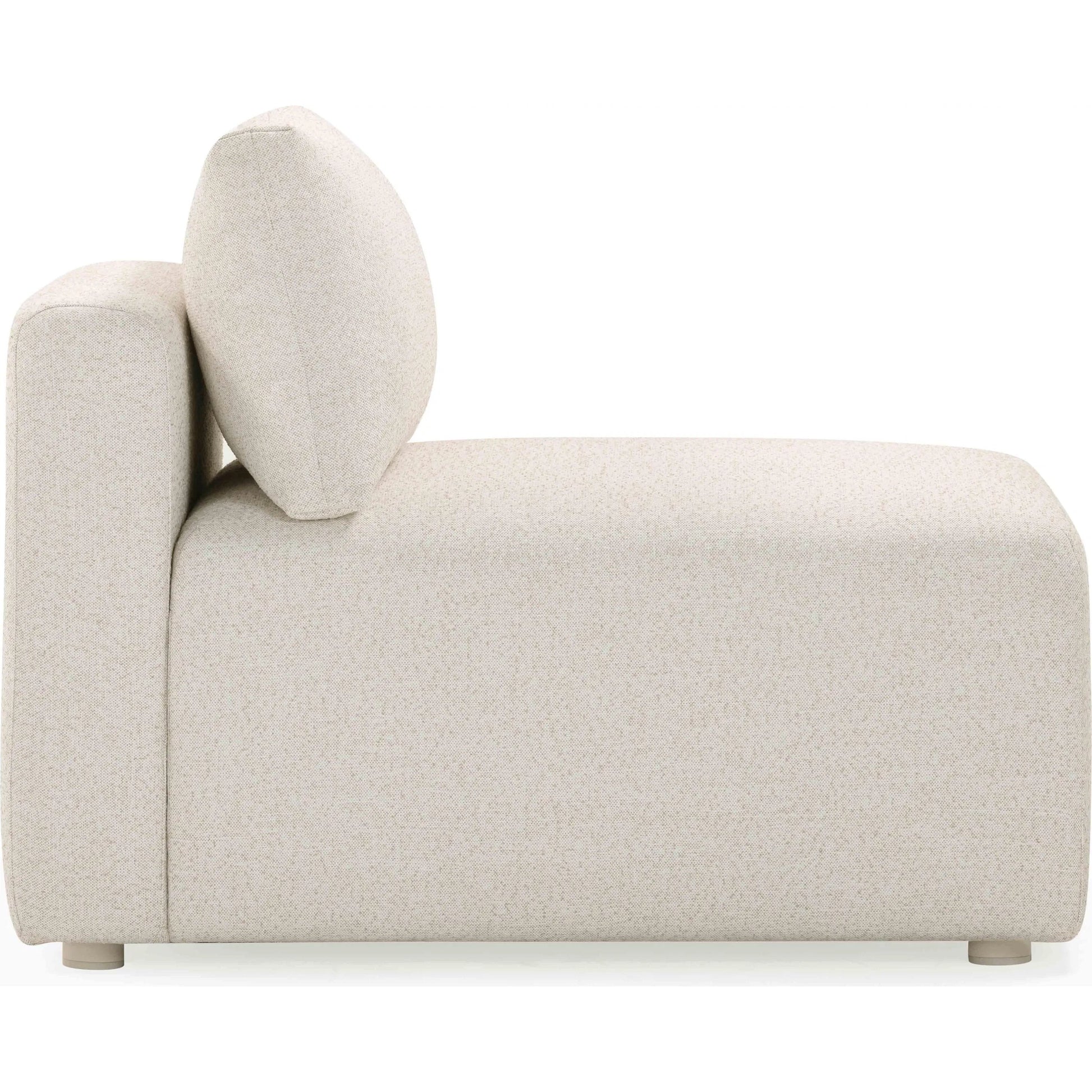 Hangover Modular Outdoor Armless Chair by TOV Furniture in cream. Made from aluminum, fabric in a transitional style.