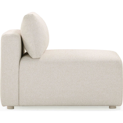 Hangover Modular Outdoor Armless Chair by TOV Furniture in cream. Made from aluminum, fabric in a transitional style.