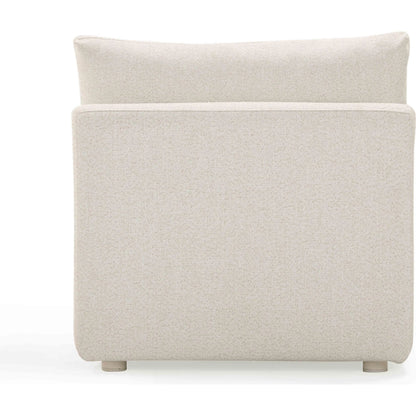 Hangover Modular Outdoor Armless Chair by TOV Furniture in cream. Made from aluminum, fabric in a transitional style.