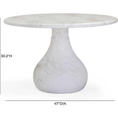 Smooch Indoor / Outdoor 47" Round Dining Table by TOV Furniture. Made from concrete in a transitional style.