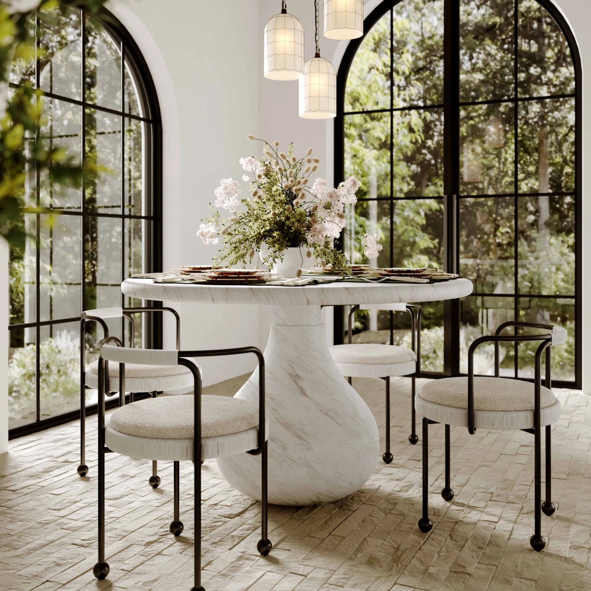 Smooch Indoor / Outdoor 47" Round Dining Table by TOV Furniture. Made from concrete in a transitional style.