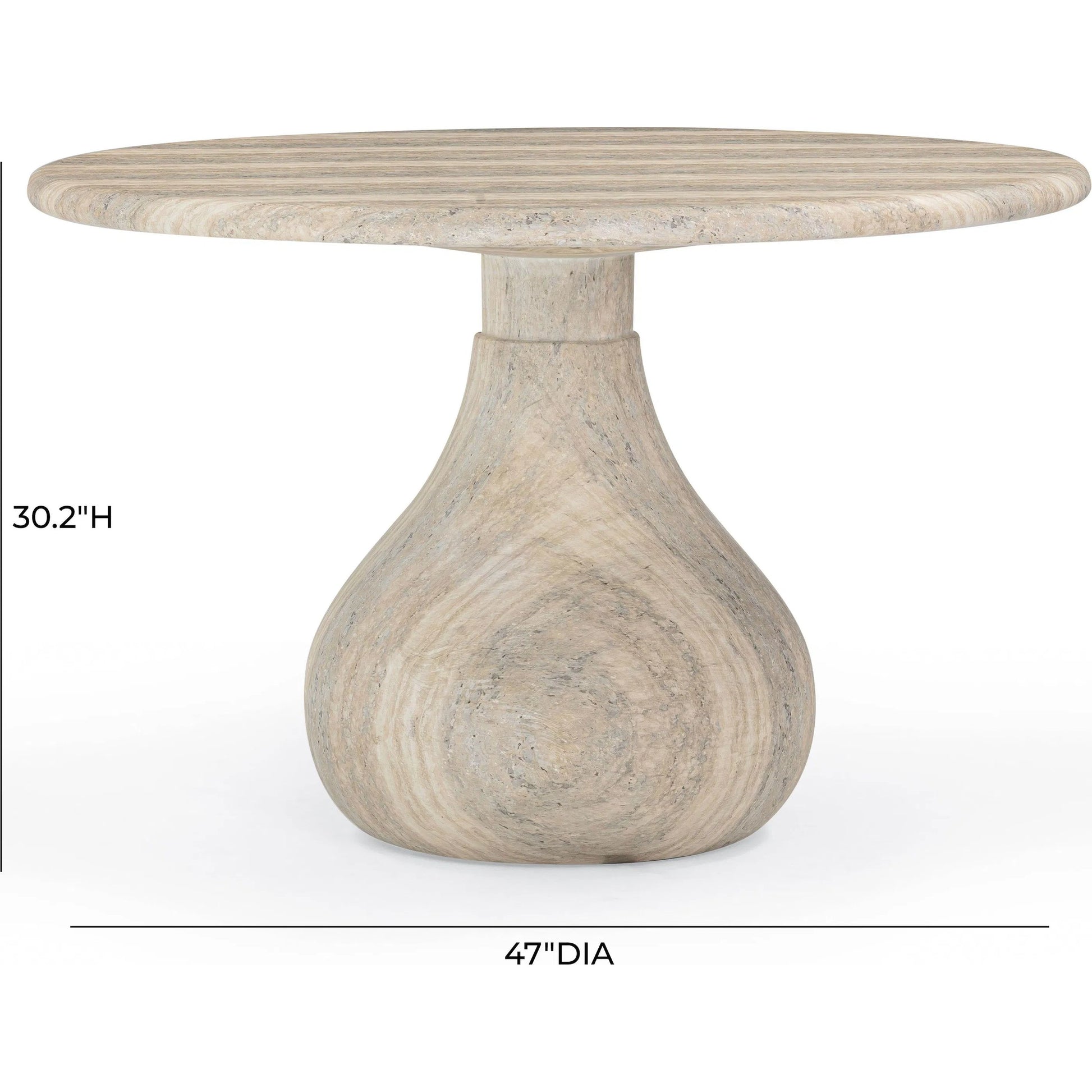 Smooch Indoor / Outdoor 47" Round Dining Table by TOV Furniture. Made from concrete in a transitional style.