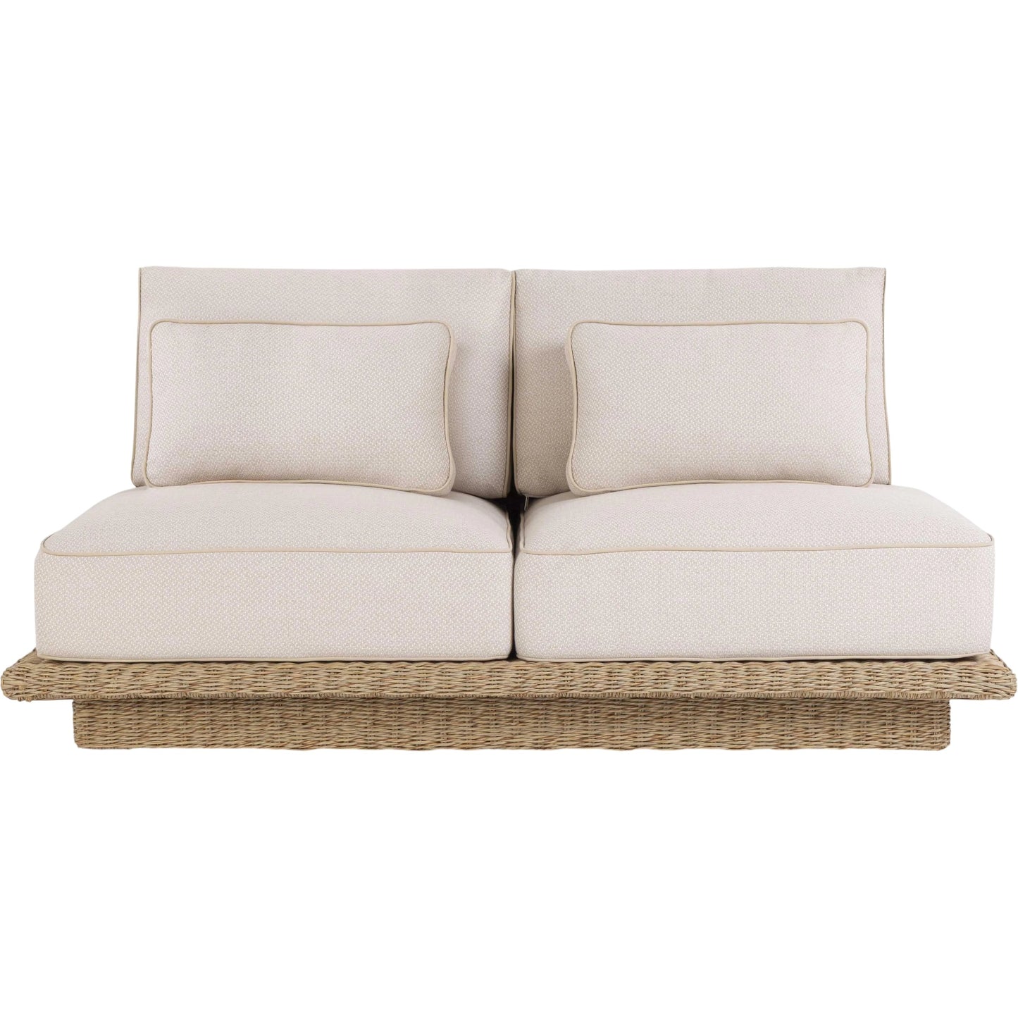 009 SI-2454350 | Primary Silo | Mora Outdoor Sofa by TOV Furniture in cream. Made from aluminum, fabric, foam, wicker in a unique style.