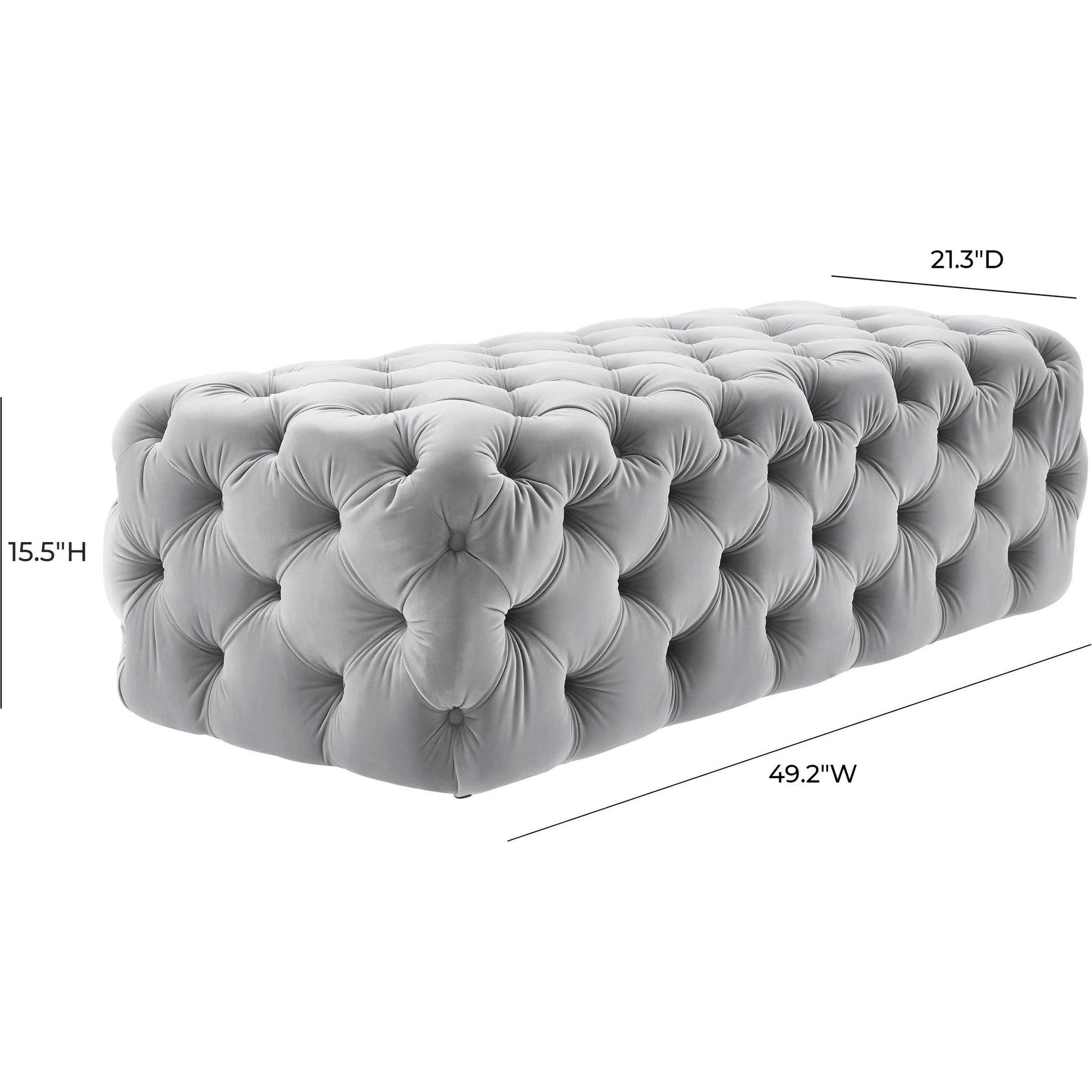 Kaylee Ottoman by TOV Furniture. Made from velvet in a modern style.