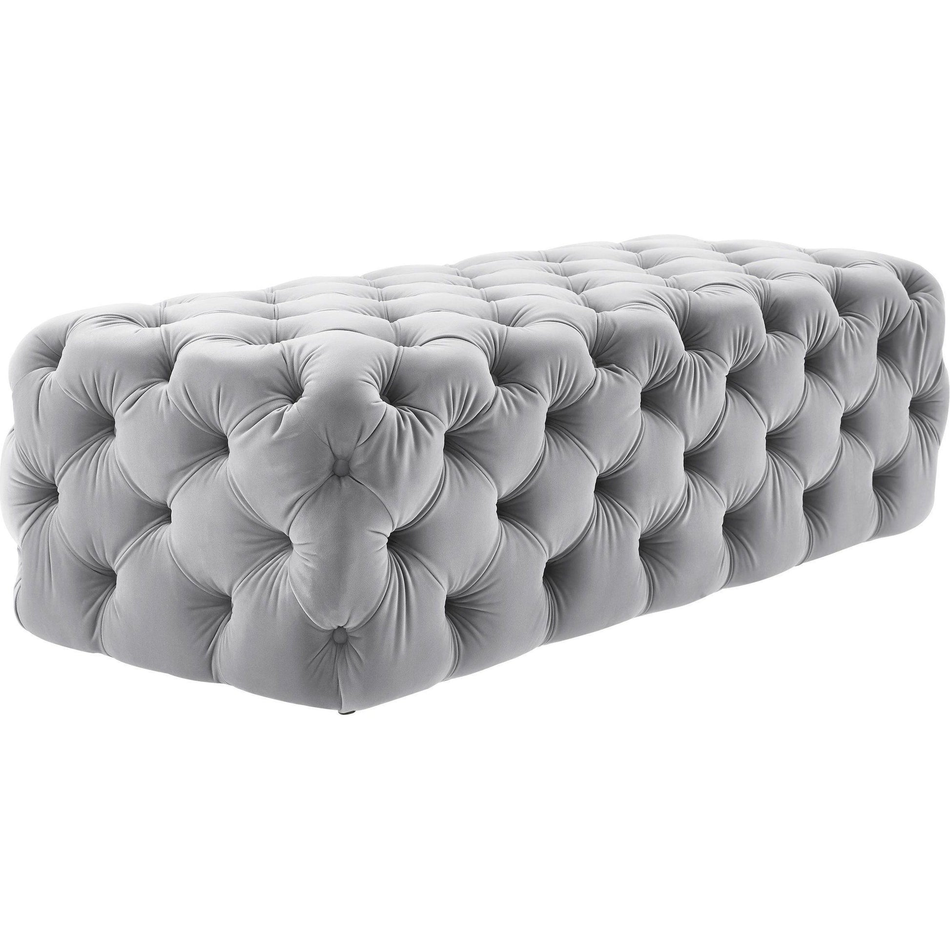 Kaylee Ottoman by TOV Furniture. Made from velvet in a modern style.
