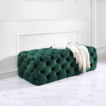 Kaylee Ottoman by TOV Furniture. Made from velvet in a modern style.