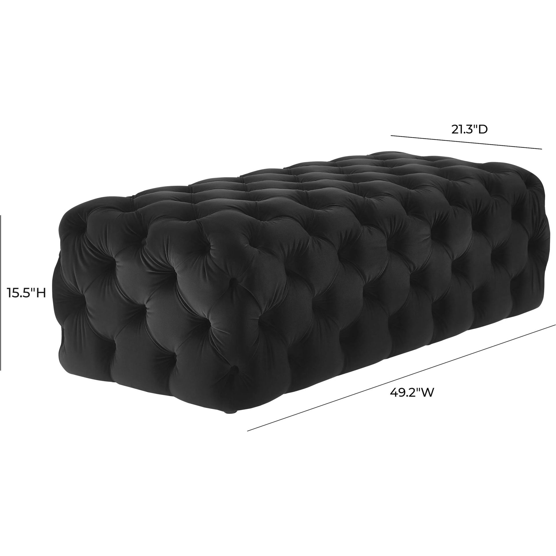 Kaylee Ottoman by TOV Furniture. Made from velvet in a modern style.