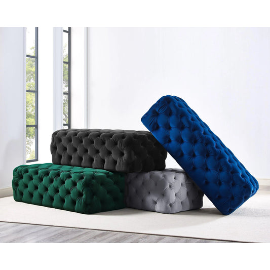 Kaylee Ottoman by TOV Furniture. Made from velvet in a modern style.