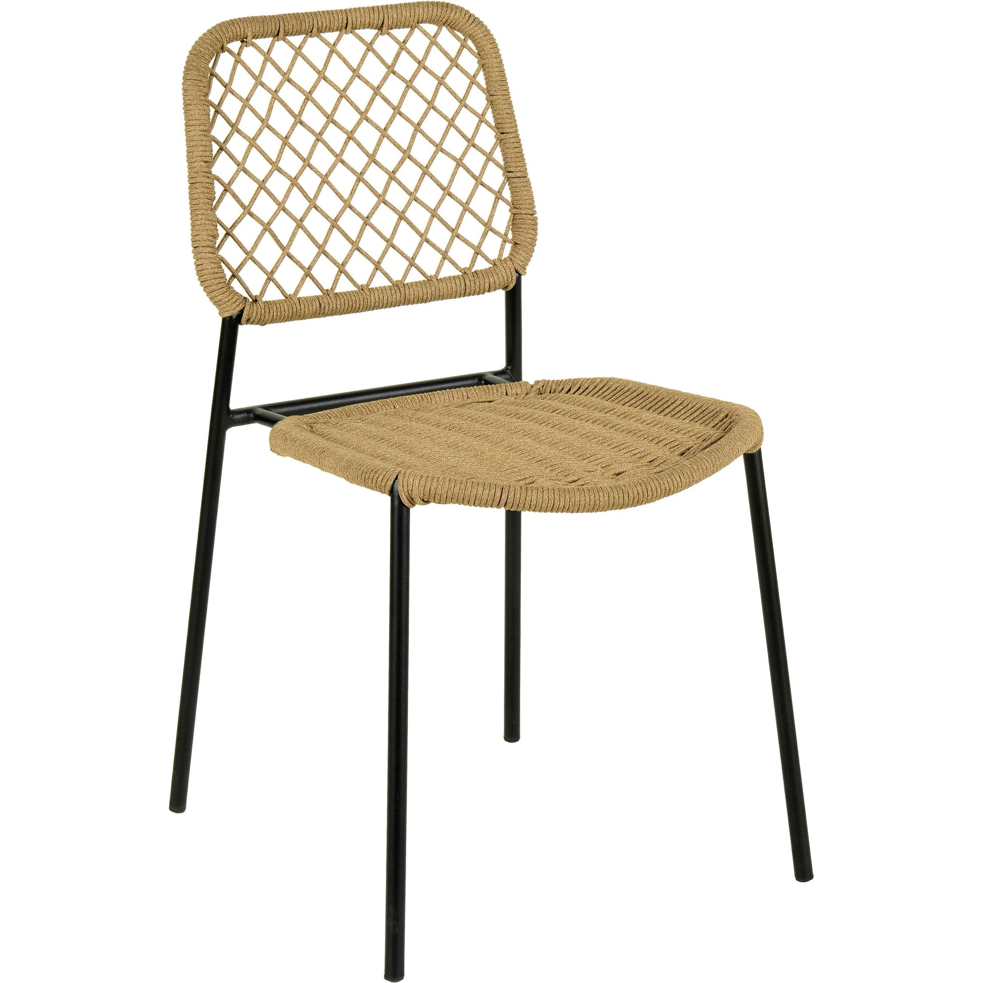 Lucy Dyed Cord Outdoor Dining Chair by TOV Furniture in green. Made from iron, rope in a cottage & farmhouse style.