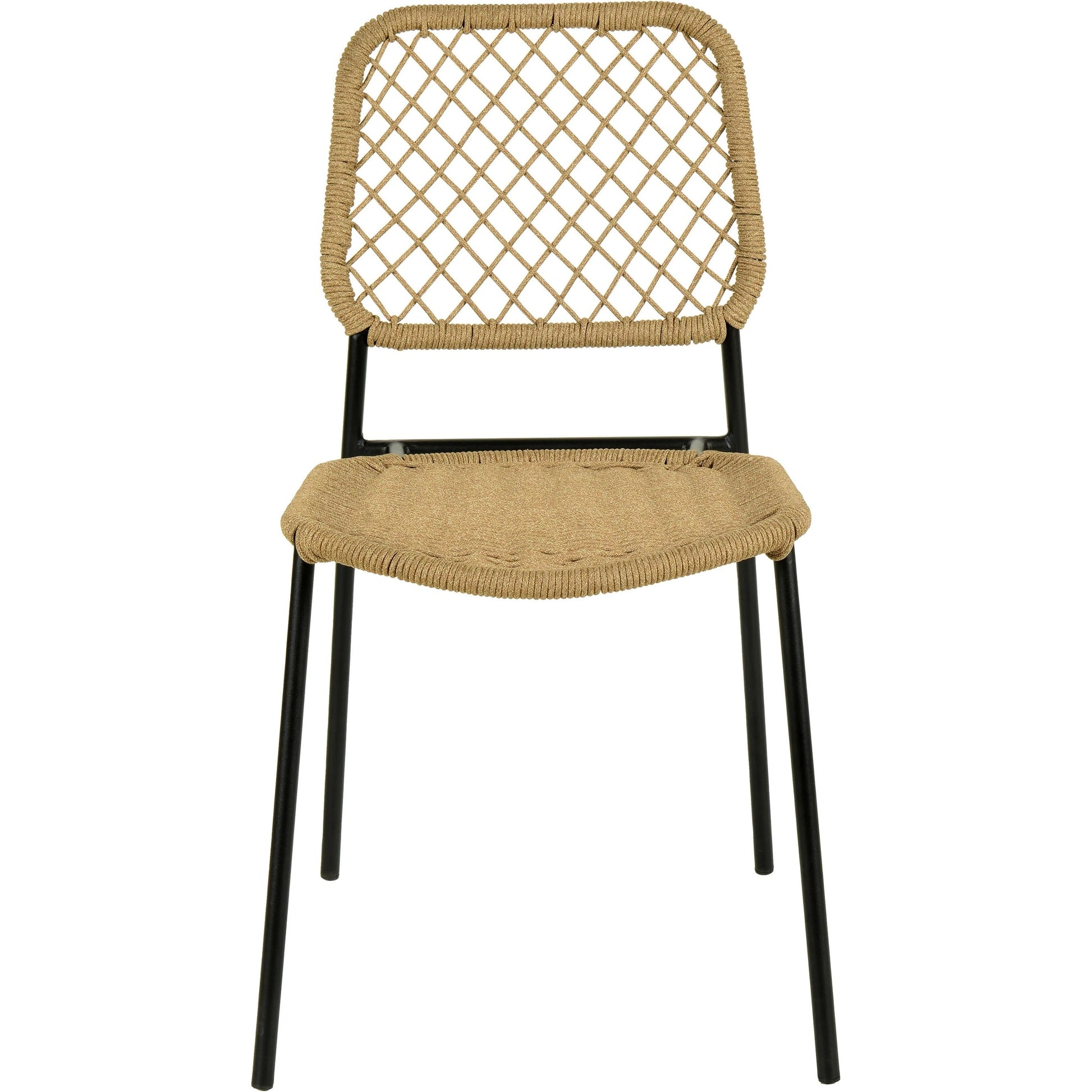 Lucy Dyed Cord Outdoor Dining Chair by TOV Furniture in green. Made from iron, rope in a cottage & farmhouse style.