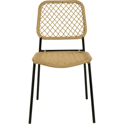 Lucy Dyed Cord Outdoor Dining Chair by TOV Furniture in green. Made from iron, rope in a cottage & farmhouse style.