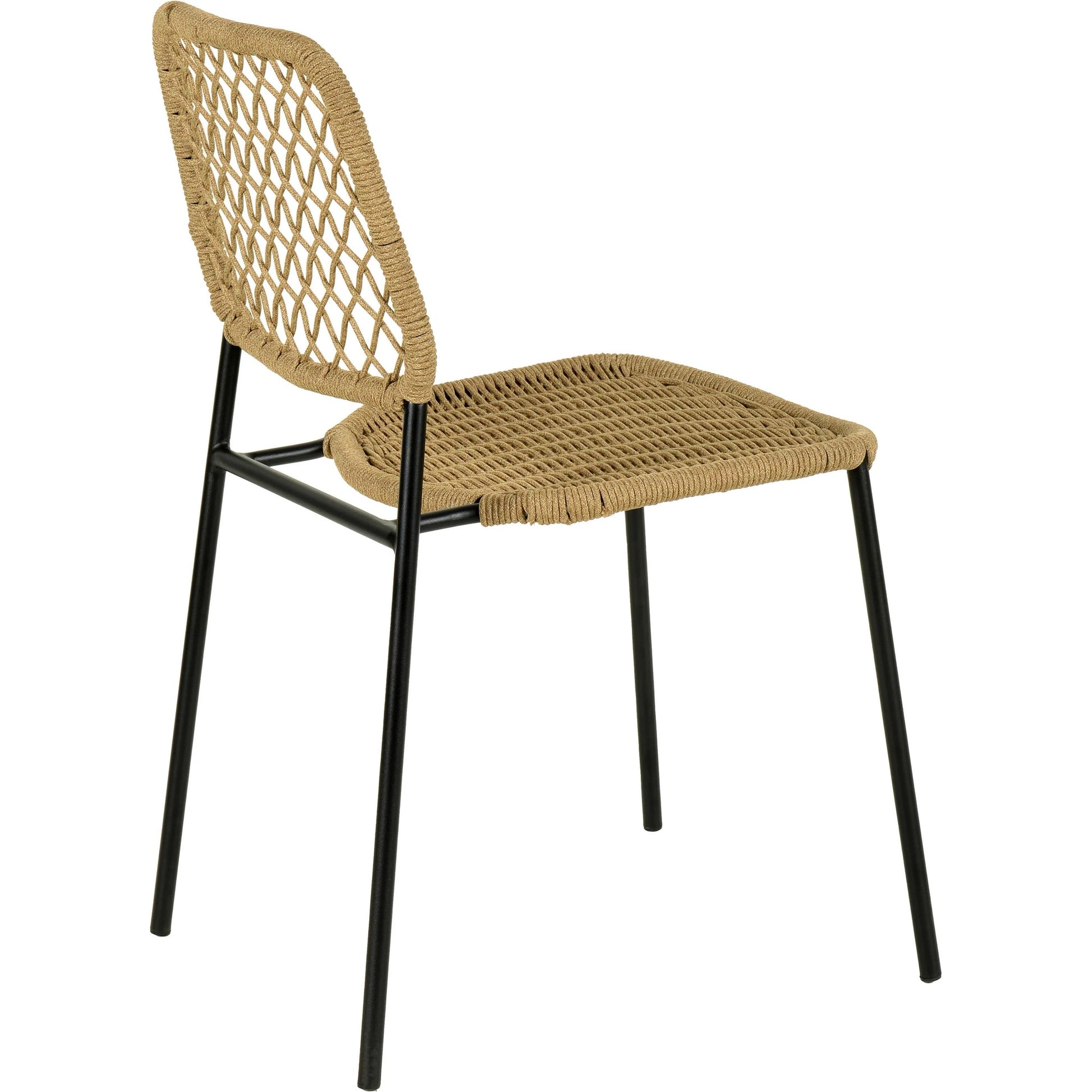 Lucy Dyed Cord Outdoor Dining Chair by TOV Furniture in green. Made from iron, rope in a cottage & farmhouse style.