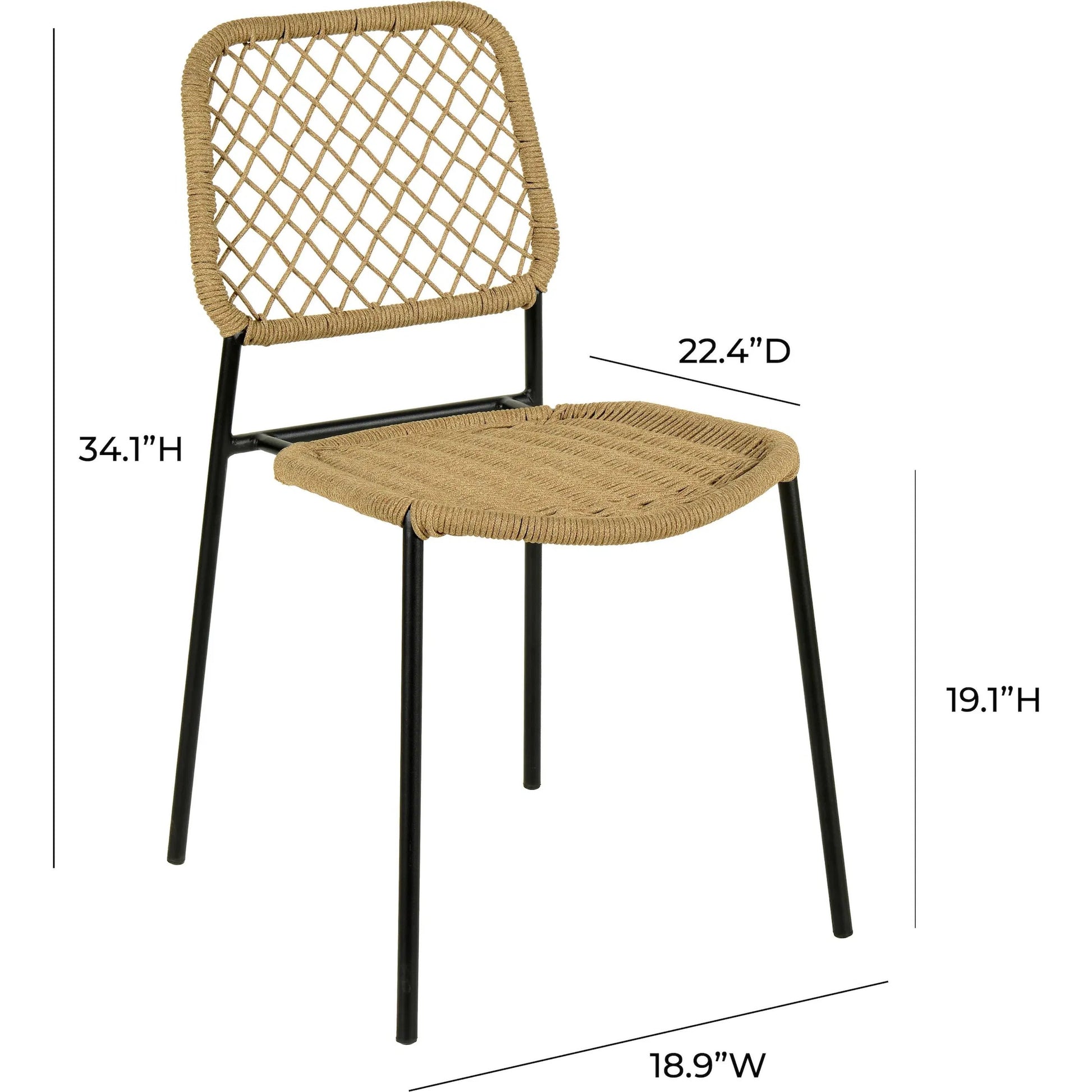 Lucy Dyed Cord Outdoor Dining Chair by TOV Furniture in green. Made from iron, rope in a cottage & farmhouse style.