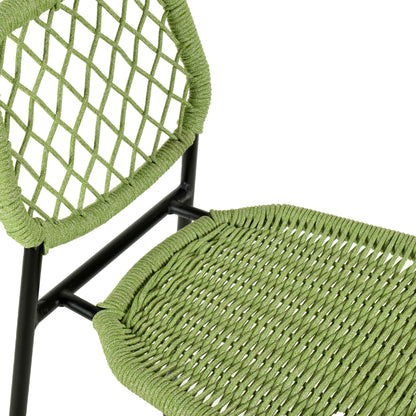 Lucy Dyed Cord Outdoor Counter Stool by TOV Furniture. Made from iron, rope in a cottage & farmhouse style.