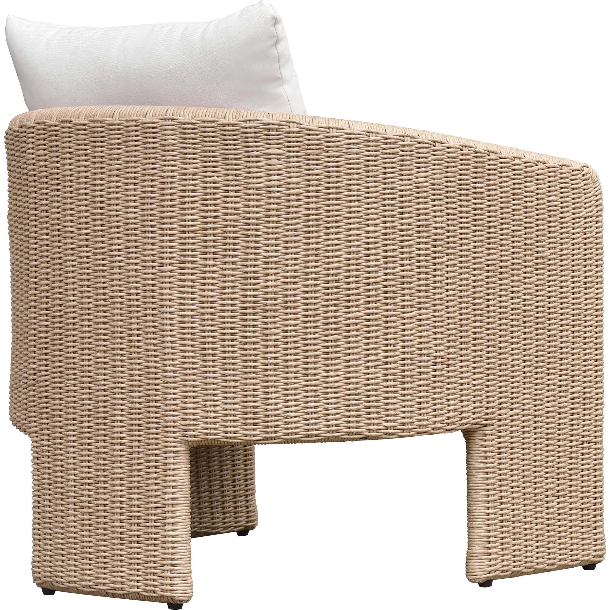 Alexa Outdoor Armchair by TOV Furniture in cream. Made from aluminum, polyester in a coastal style.