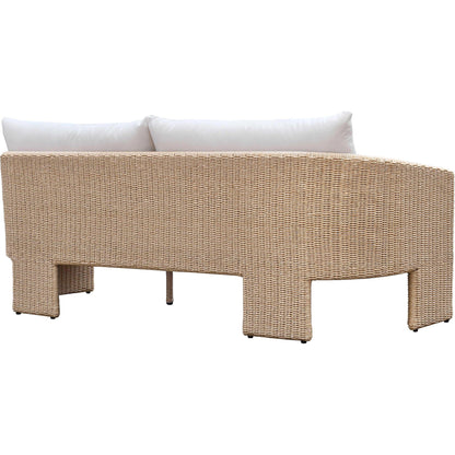 Alexa Outdoor Sofa by TOV Furniture in cream. Made from aluminum, polyester in a coastal style.
