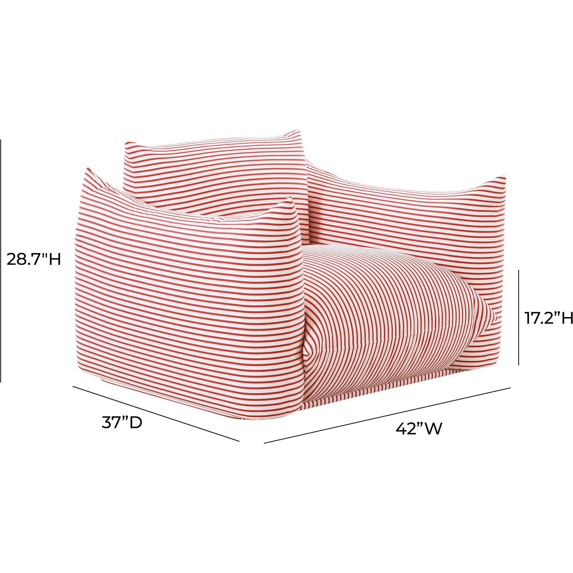 Saint Tropez Striped Stuffed Outdoor Armchair by TOV Furniture. Made from unique in a eclectic & global style.