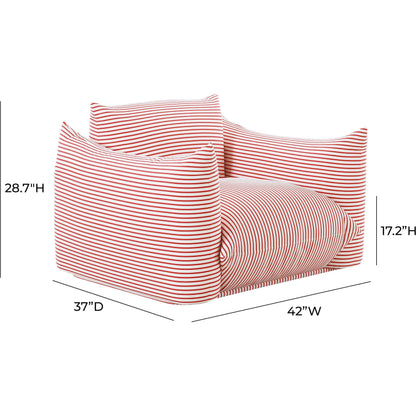 Saint Tropez Striped Stuffed Outdoor Armchair by TOV Furniture. Made from unique in a eclectic & global style.