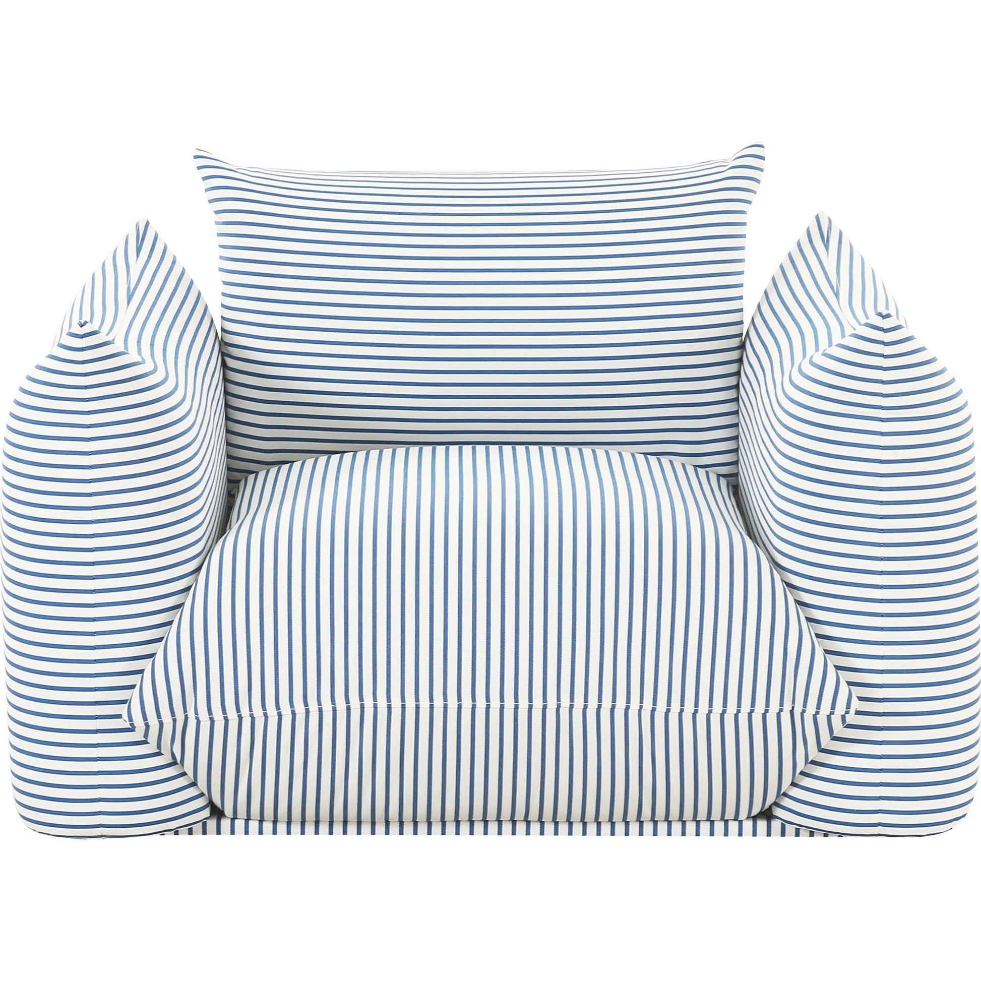 Saint Tropez Striped Stuffed Outdoor Armchair by TOV Furniture. Made from unique in a eclectic & global style.