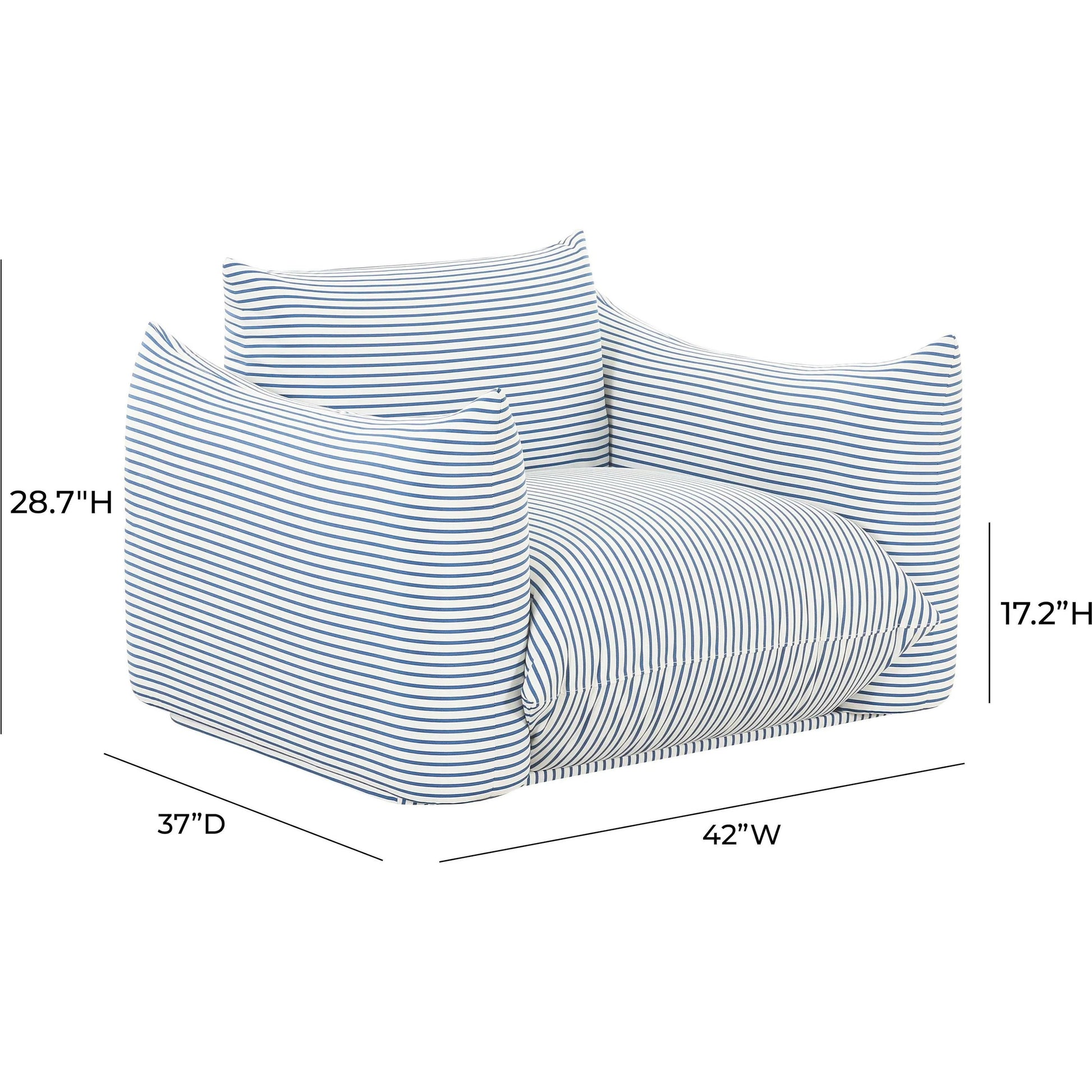 Saint Tropez Striped Stuffed Outdoor Armchair by TOV Furniture. Made from unique in a eclectic & global style.