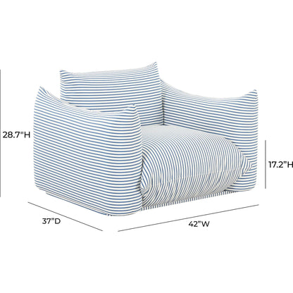 Saint Tropez Striped Stuffed Outdoor Armchair by TOV Furniture. Made from unique in a eclectic & global style.