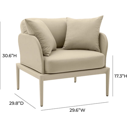 Kapri Outdoor Armchair by TOV Furniture. Made from aluminum, polyester in a transitional style.