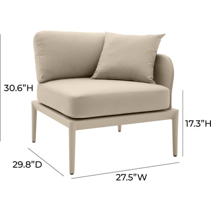 Kapri Modular Outdoor RAF Corner Seat by TOV Furniture. Made from aluminum, polyester in a transitional style.