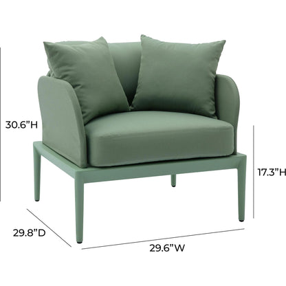 Kapri Outdoor Armchair by TOV Furniture. Made from aluminum, polyester in a transitional style.