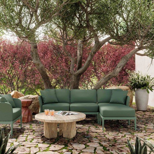 Kapri Modular Outdoor RAF Corner Seat by TOV Furniture. Made from aluminum, polyester in a unique style.