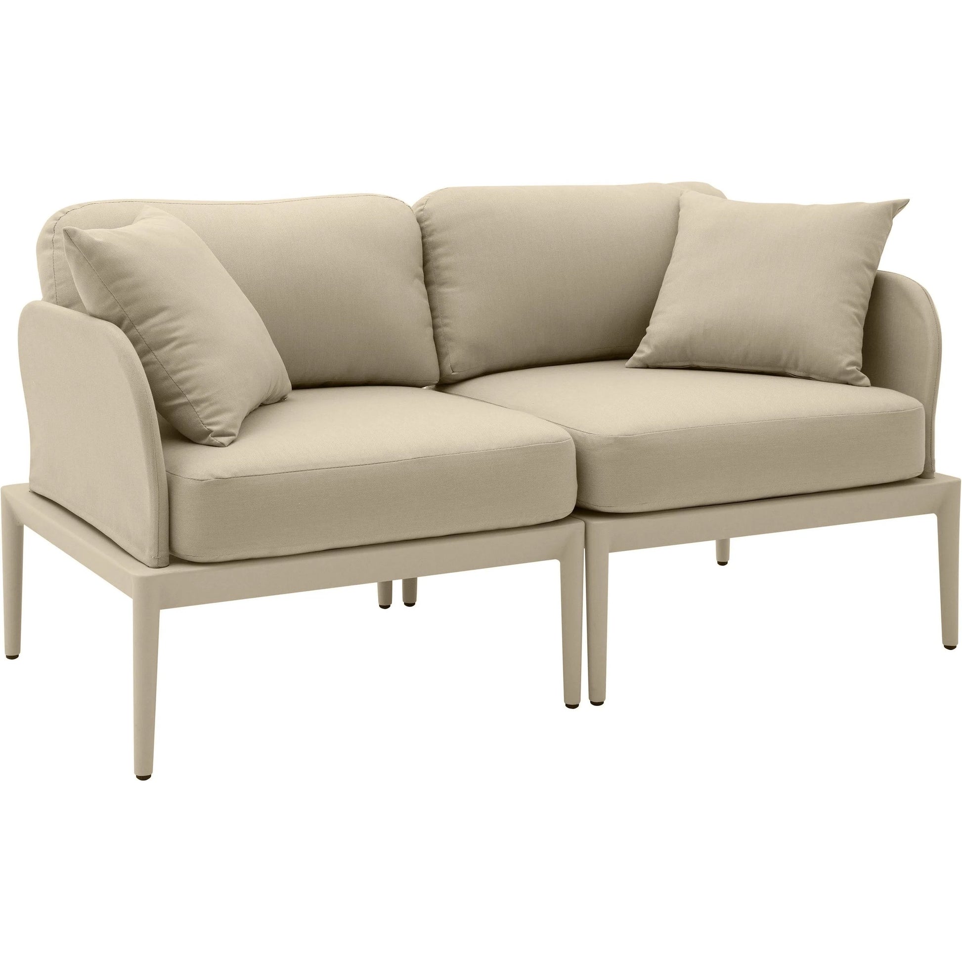 Kapri Modular Outdoor Loveseat by TOV Furniture. Made from aluminum, polyester in a transitional style.