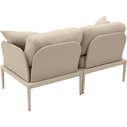 Kapri Modular Outdoor Loveseat by TOV Furniture. Made from aluminum, polyester in a transitional style.