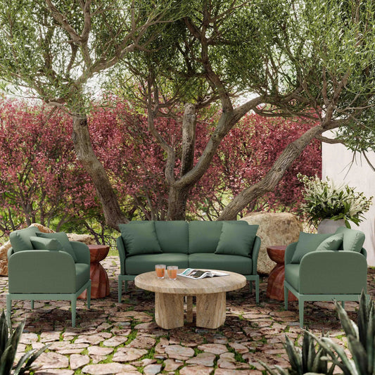 Kapri Modular Outdoor Loveseat by TOV Furniture. Made from aluminum, polyester in a unique style.