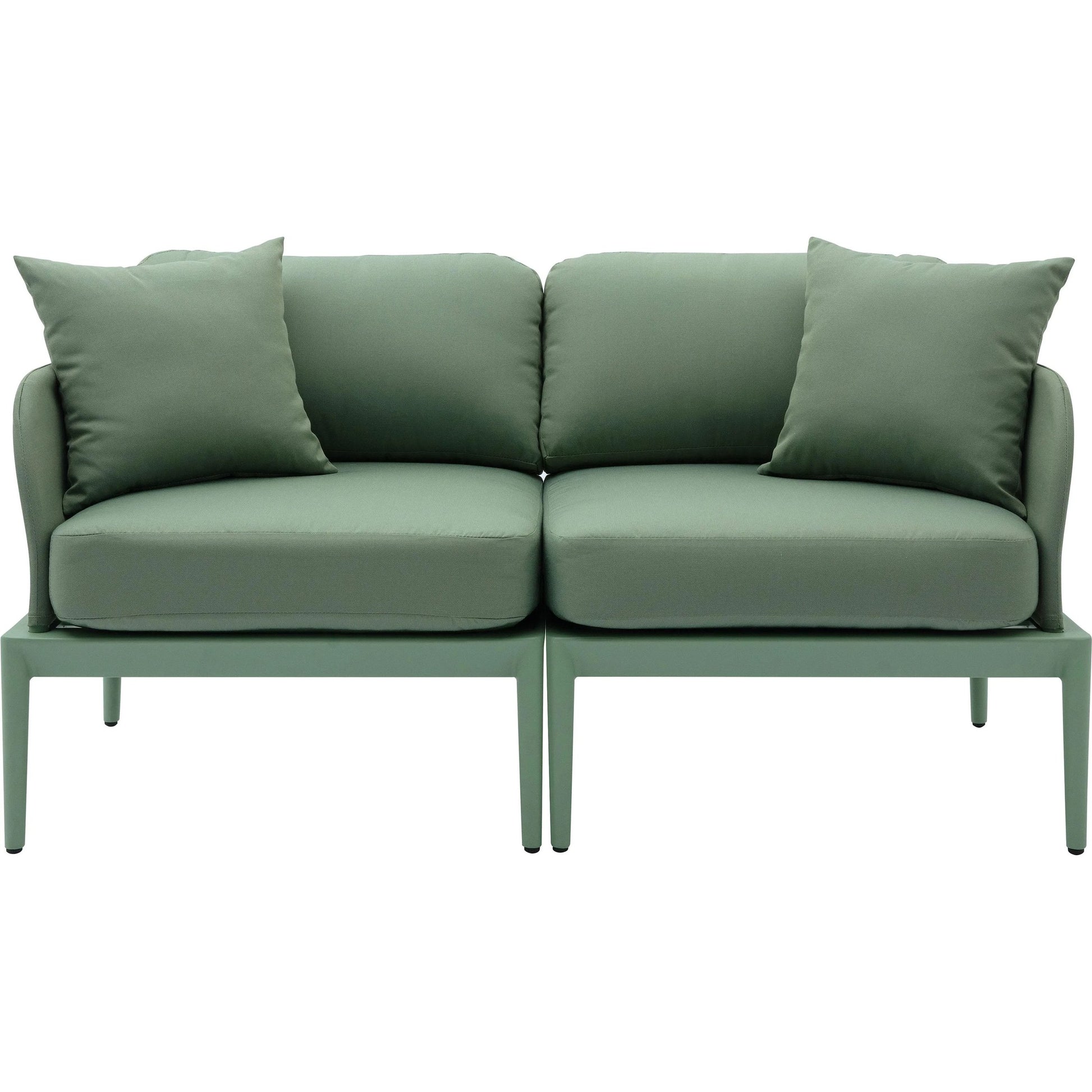 Kapri Modular Outdoor Loveseat by TOV Furniture. Made from aluminum, polyester in a transitional style.