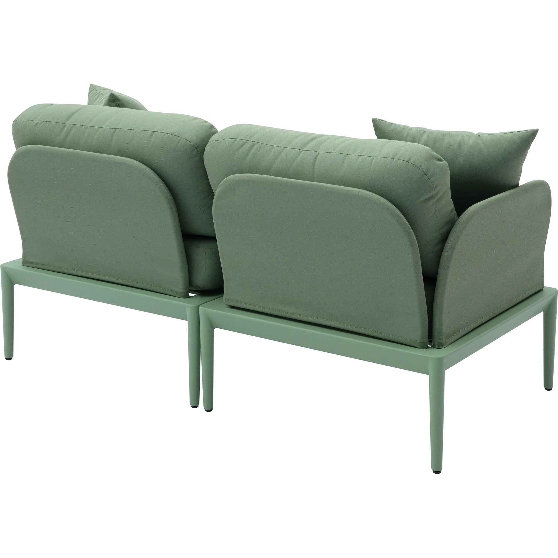 Kapri Modular Outdoor Loveseat by TOV Furniture. Made from aluminum, polyester in a transitional style.