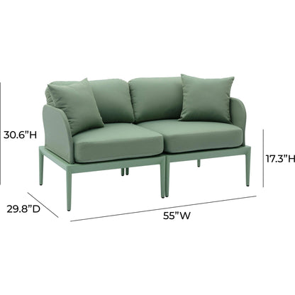 Kapri Modular Outdoor Loveseat by TOV Furniture. Made from aluminum, polyester in a transitional style.