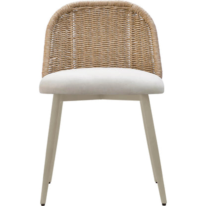 Alexa Performance Fabric Outdoor Dining Chair by TOV Furniture. Made from aluminum, polyester, wicker in a rustic style.