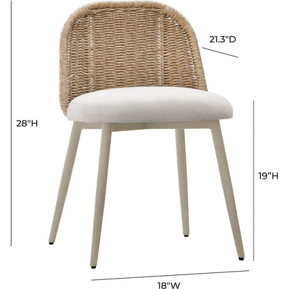 Alexa Performance Fabric Outdoor Dining Chair by TOV Furniture. Made from aluminum, polyester, wicker in a rustic style.