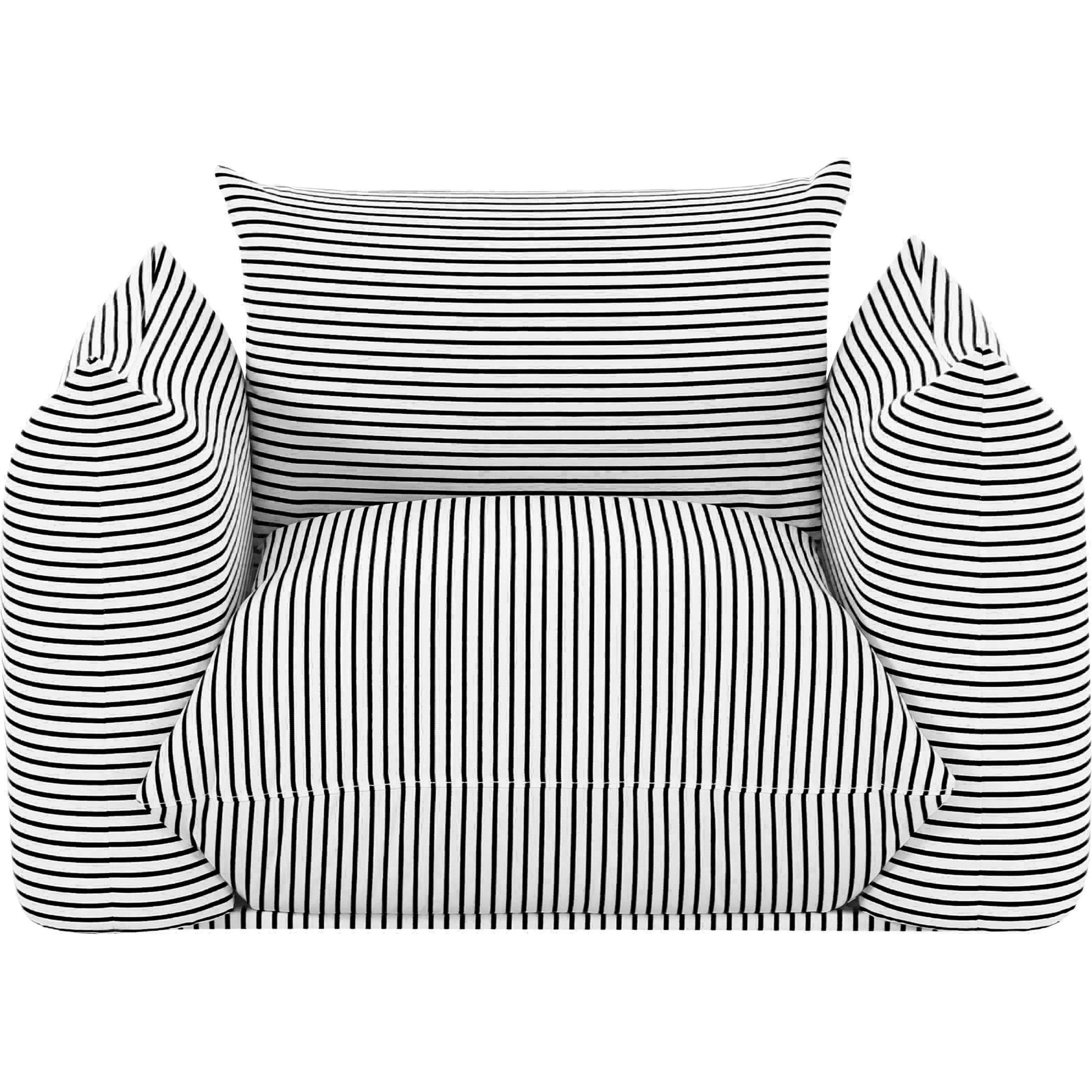 Saint Tropez Striped Stuffed Outdoor Armchair by TOV Furniture. Made from unique in a eclectic & global style.