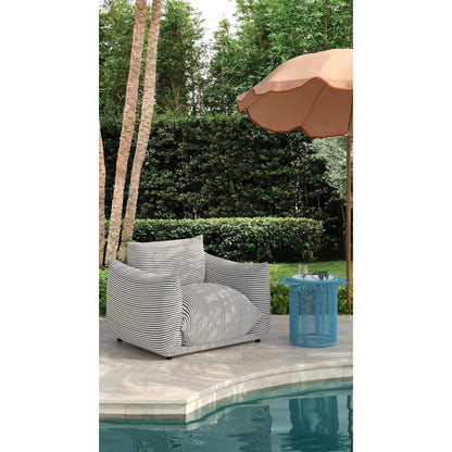 Saint Tropez Striped Stuffed Outdoor Armchair by TOV Furniture. Made from unique in a eclectic & global style.